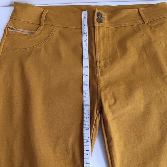 Holic Jean Plus Size 3X Mustard Yellow Stretchy Straight Leg 4-Pocket Pants - Picture 5 of 8